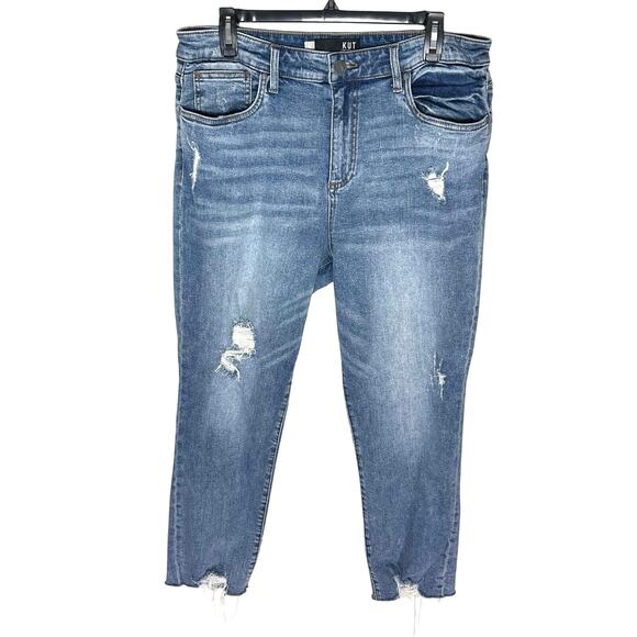 KUT FROM THE KLOTH Women’s Rachel Mom Jeans Distressed Light Wash 12 - Picture 1 of 4